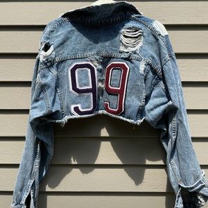 Carmar Denim Distressed Cropped Jean Jacket